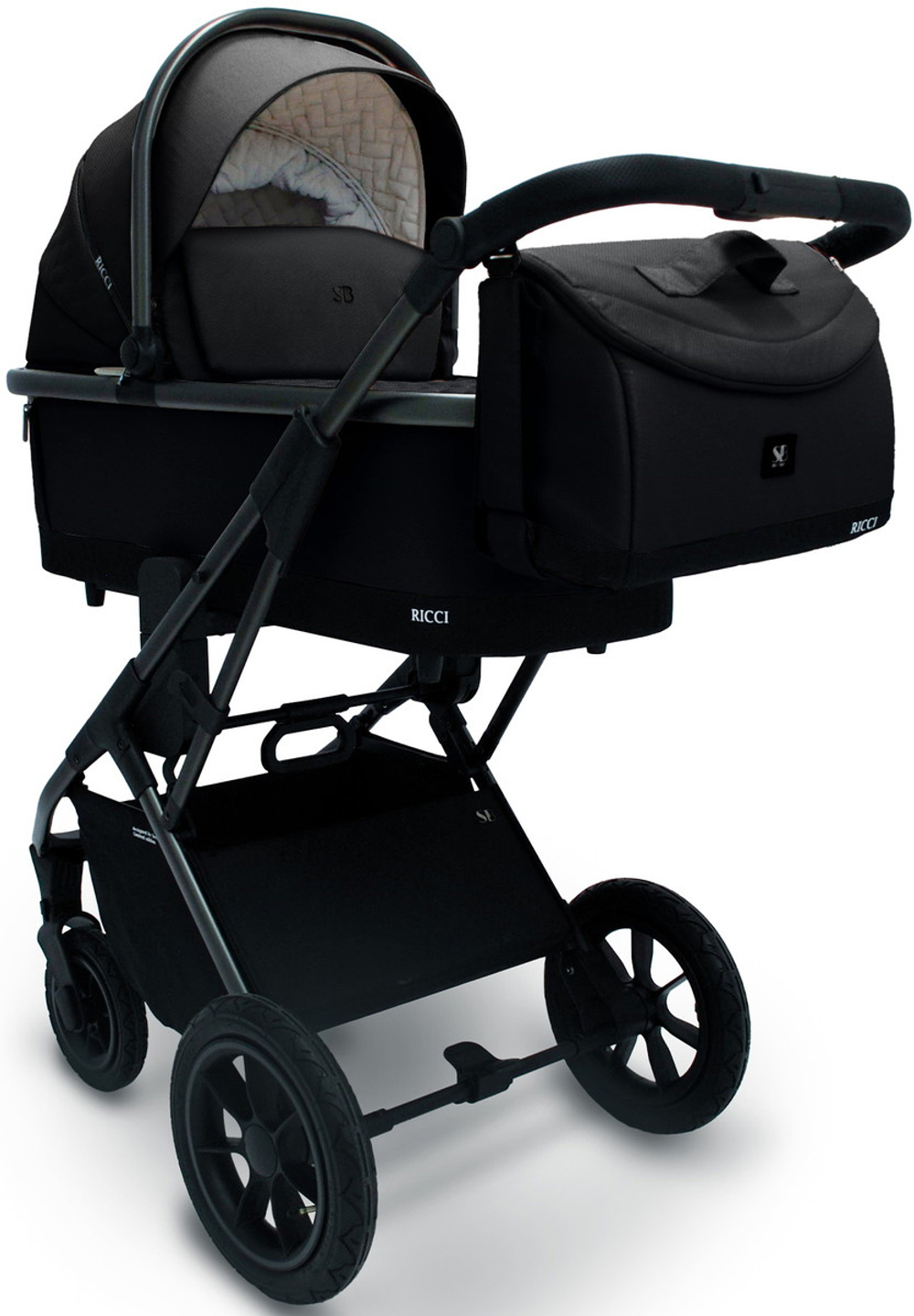 Коляска 3 в 1 Sweet Baby Ricci Air + автокресло Premier Black Black (Air)