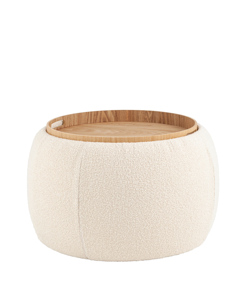 Пуф-столик Люкке с ящиком бежевый