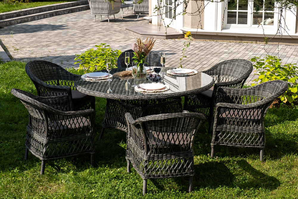 "Эспрессо–150 S" обеденная группа плетеная, цвет графит