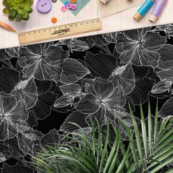 Ткань дюспо прозрачные цветы паутинкой