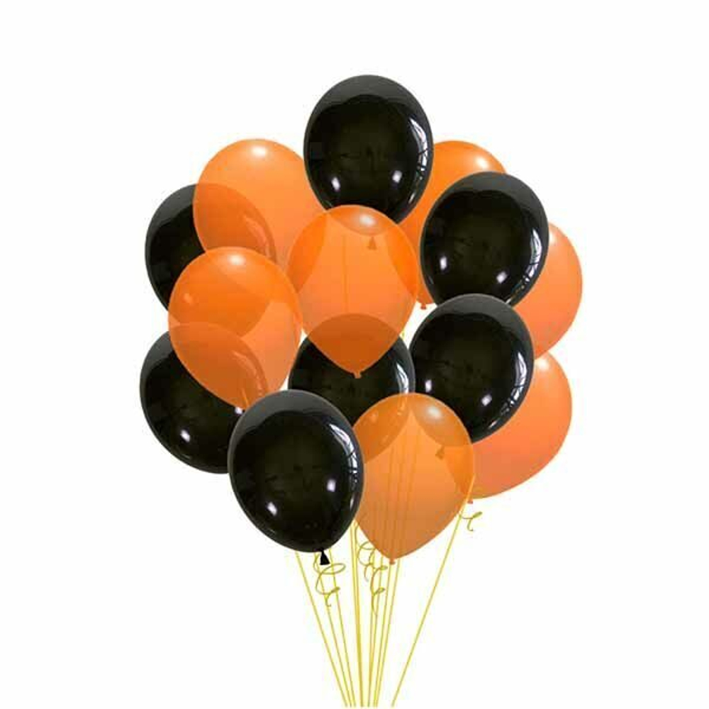 Фонтан из оранжевых и черных шаров_1