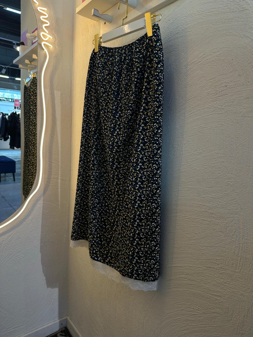 Юбка МИДИ "Барбарис" (чернильный с рисунком)