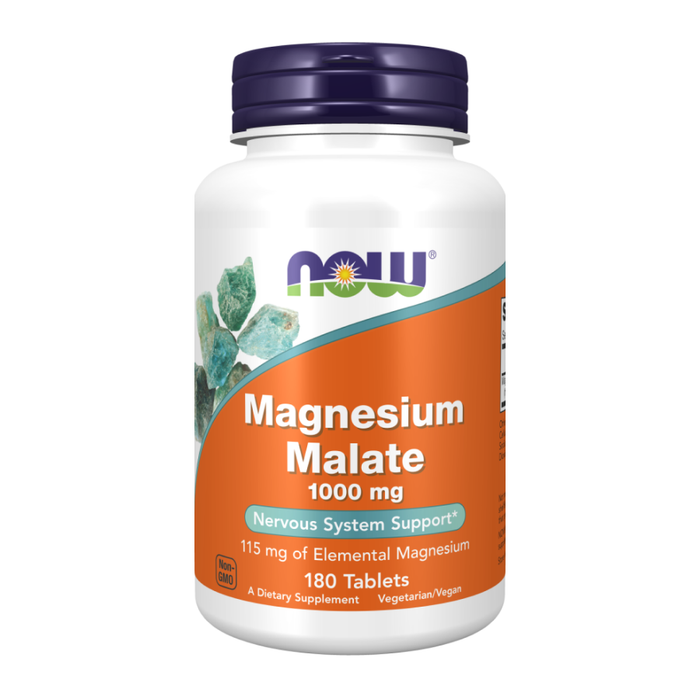 Малат магния 1000 мг, Magnesium Malate 1000 mg, Now Foods, 180 таблеток