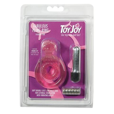 Розовое виброкольцо на пенис со стимулятором клитора FABULOUS FLING