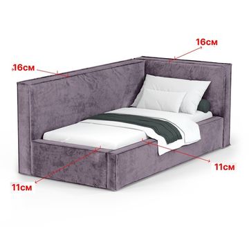 Кровать Bever ПРАВАЯ 120 с ортопедическим основанием без ПМ Nebby 219