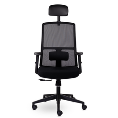 Кресло UTFC Оптима М-901 с подголовником черный пластик (черный)