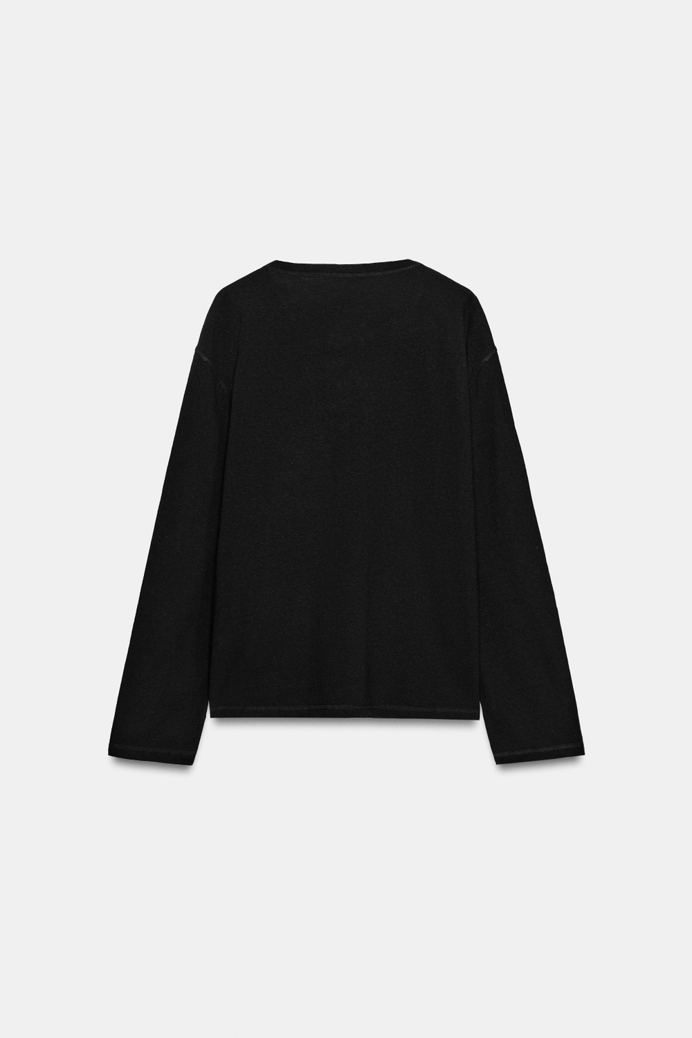ZARA ЛОНГСЛИВ С ЛЬНЯНОЙ СМЕСЬЮ, ЧЕРНЫЙ