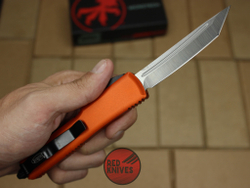 Нож Microtech Ultratech T/E - оранжевая рукоять, танто клинок сатин RK-368