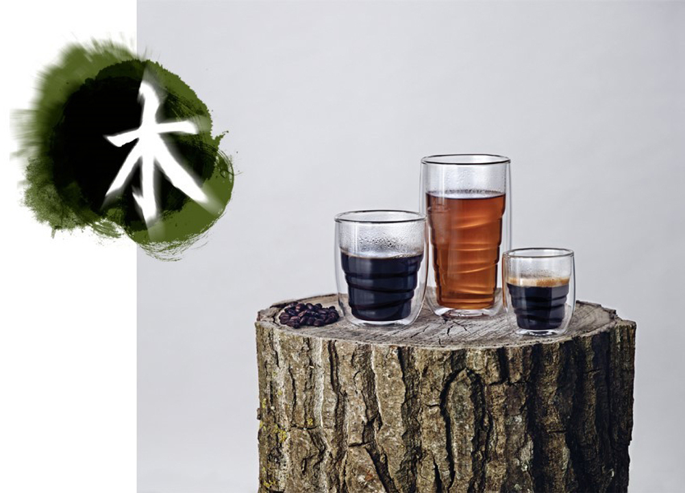 Стаканы elements wood 2 шт. 75 мл.