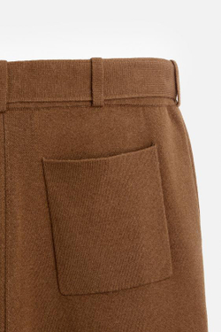 ZARA X NANUSHKA ТРИКОТАЖНЫЕ БРЮКИ С ПОЯСОМ, КОРИЧНЕВЫЙ