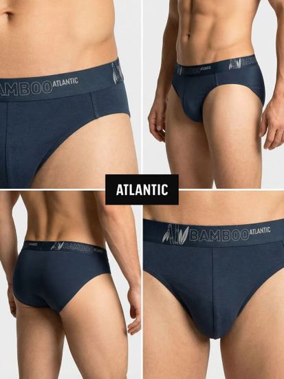 Мужские трусы (3шт) слипы спорт Atlantic 3MP-213, бамбук, зеленый + черный + сине-зеленый