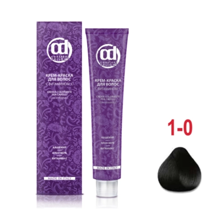 1/0 краска с витамином С для волос, черный натуральный 100 мл