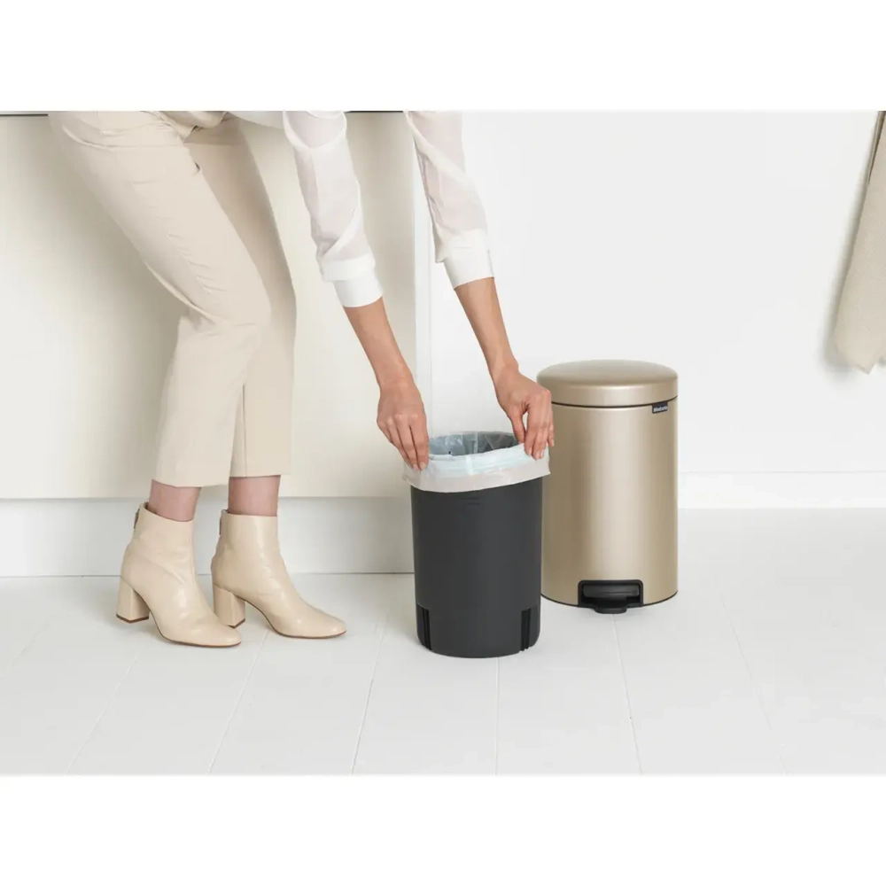 Brabantia NewIcon Контейнер для мусора Gold Metalic, 12 л.