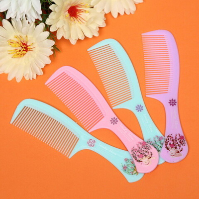 Расческа классическая с ручкой «Luxury hair- Сказочные цветы», микс 4 цвета, 21*5см