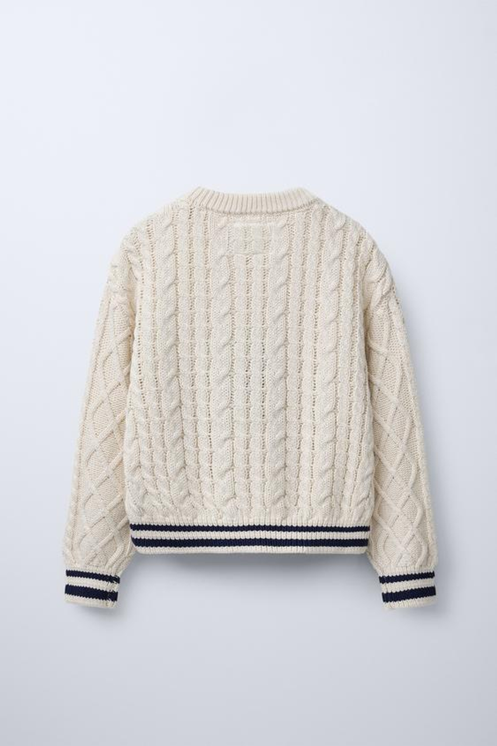 ZARA СВИТЕР С УЗОРОМ «КОСЫ», ЭКРЮ