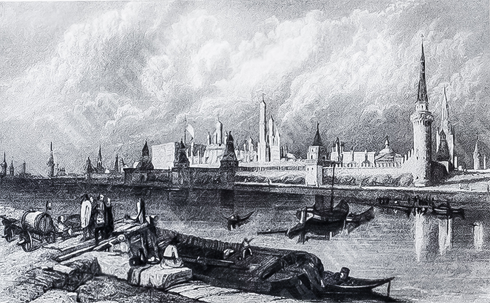 Генрих Херцер (H. Herzer). «Кремль в Москве» (The Kremlin in Moscow). Гравюра на стали. Середина XIX