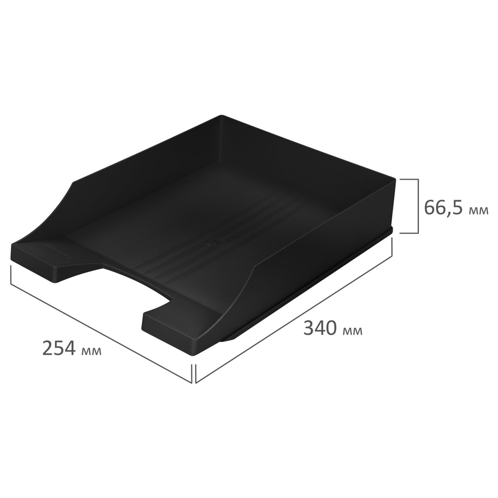 Лоток горизонтальный для бумаг BRAUBERG-CONTRACT А4 (340х254х66 5 мм) черный (4 штуки в упаковке)
