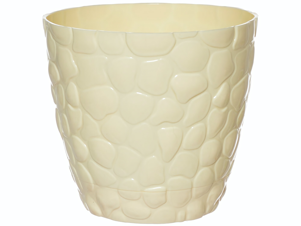 Кашпо Камешки 1,6л №1 слоновая кость