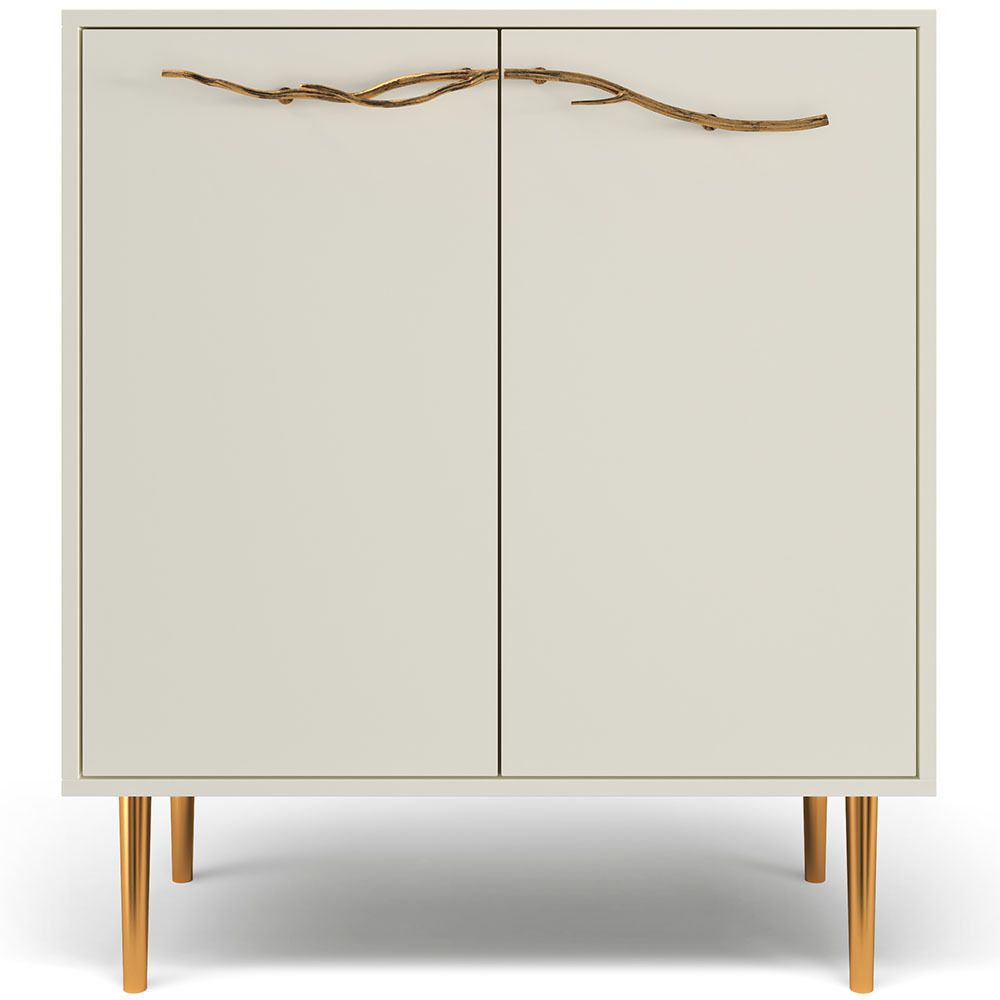 Комод Арт Колор matte Стайл Голд с 2 полками Кремовый белый матовый