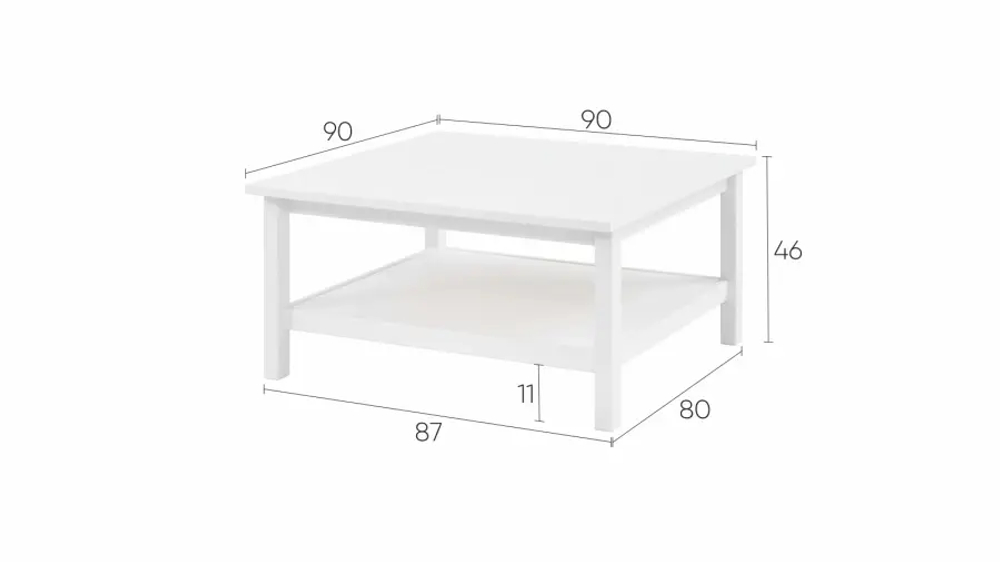 Стол журнальный  - аналог ИКЕА HEMNES / ХЕМНЭС/ ХЕМНЕС / КЫМОР / IKEA , 90x90 см, белый