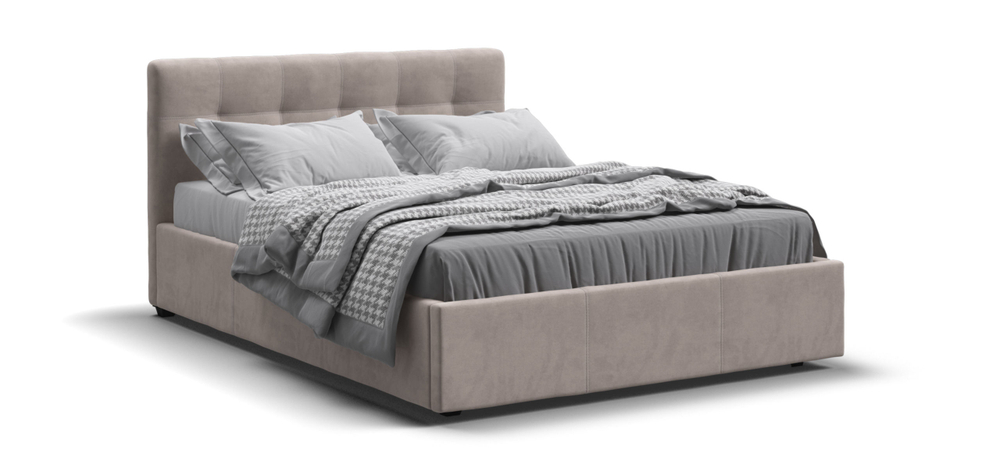 Белла Кровать+ПМ 140*200 Велюр Монолит латте
