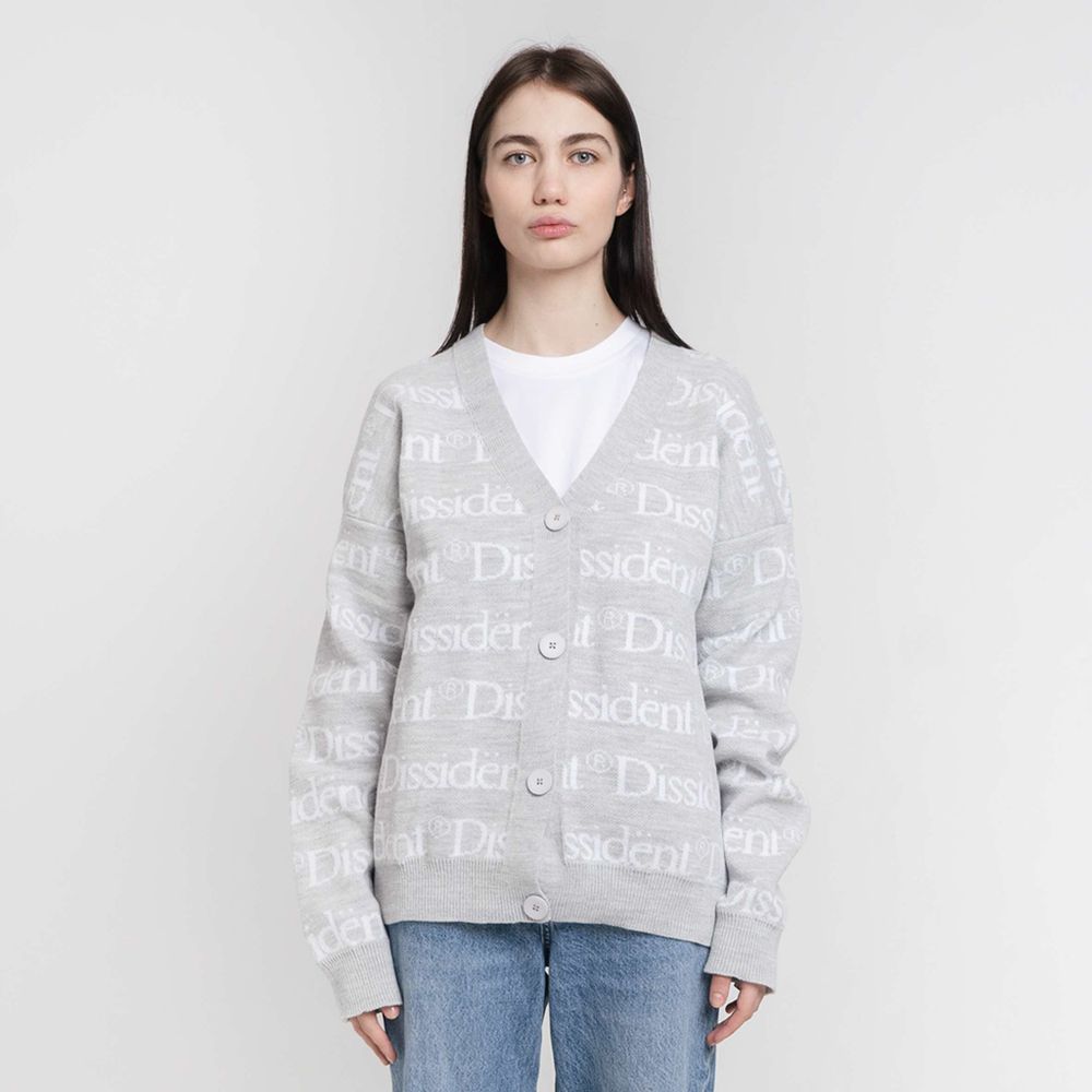 Кардиган Dissident Logo Pattern Серый
