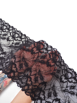 Эластичное кружево для белья черное ширина 22 см