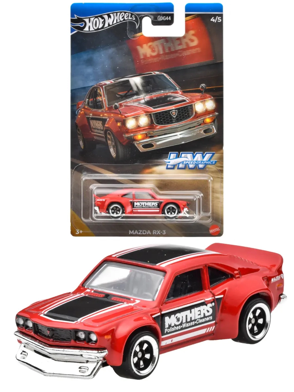 Машинка Хот Вилс Speed Graphics Mazda RX-3 GDG44 HRT07