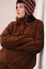 Флисовый свитшот с воротником-стойкой