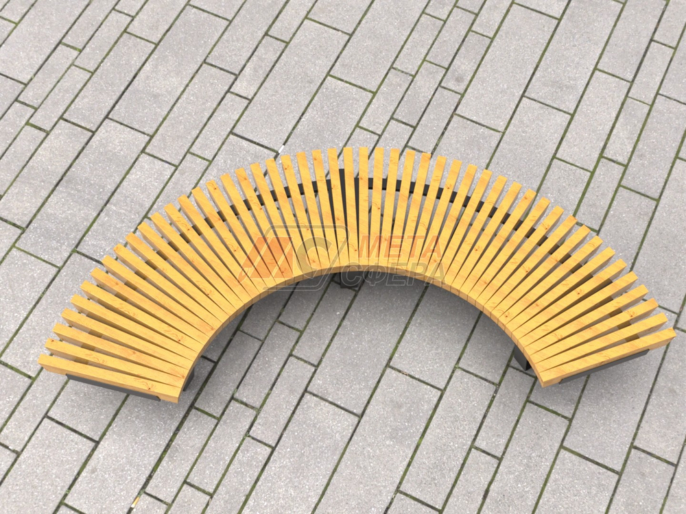 Лавка Rail Road 02 радиусная