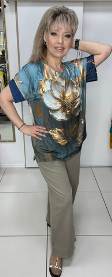 Брюки-палаццо в мелкий рубчик