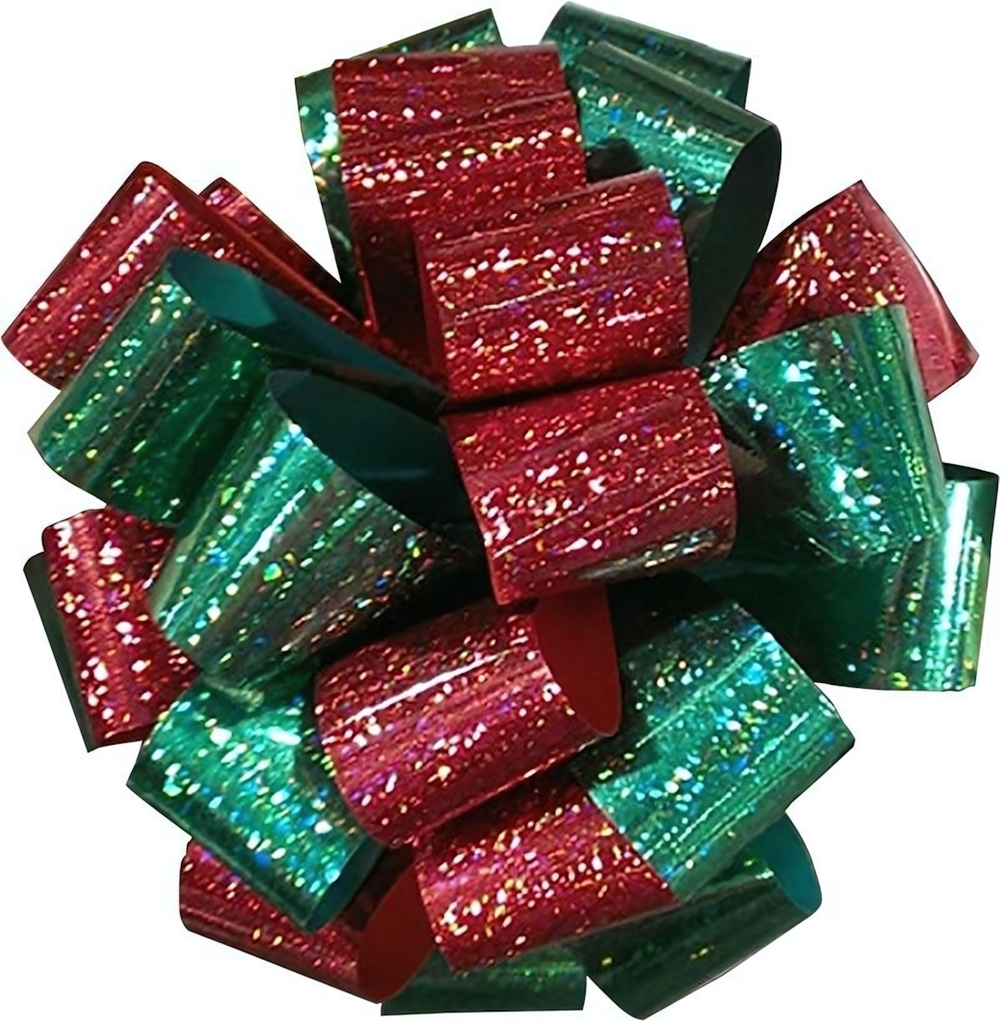 Бант подарочный 2-х цветный голограф. 7см