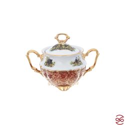 Кофейный сервиз Repast Охота красная Мария-тереза 15 предметов на 6 персон