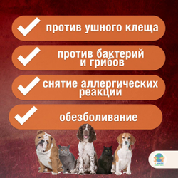 Отидез Форте ПЧЕЛОДАР, для собак и кошек, ушные капли, 15 мл. Бензокаин.