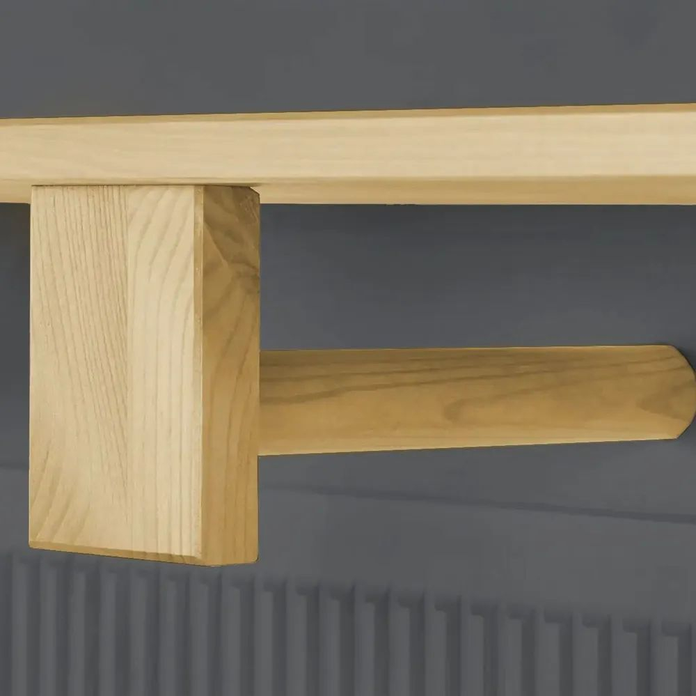 Вешалка настенная Хельсинки для прихожей, сосна, большая, серый/антик (серый, бежевый)