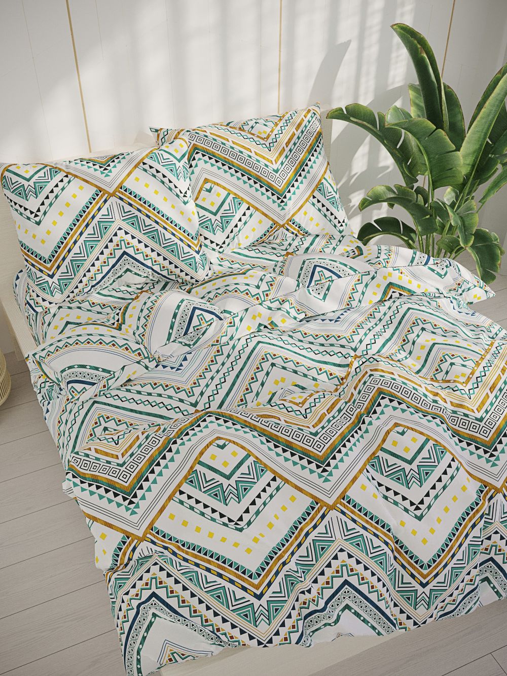 Пододеяльник перкаль Сказка "Зигзаг" евро на молнии 200x215 см