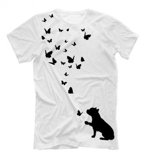 Футболка "Стафф и бабочки"