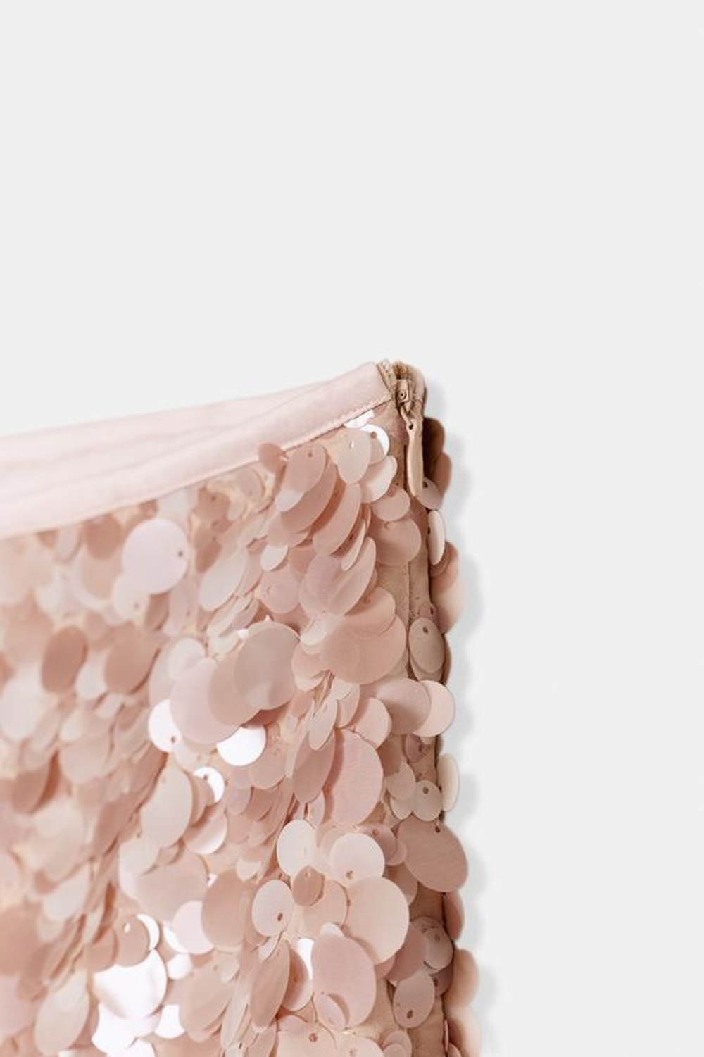 ZARA МИНИ-ЮБКА С ПАЙЕТКАМИ, ПУДРОВО-РОЗОВЫЙ