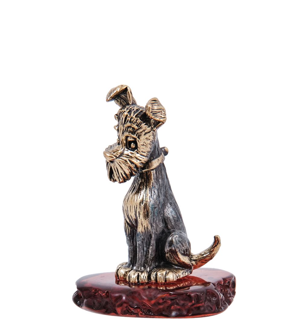 Народные промыслы AM- 110 Фигурка «Дружок» (латунь, янтарь)