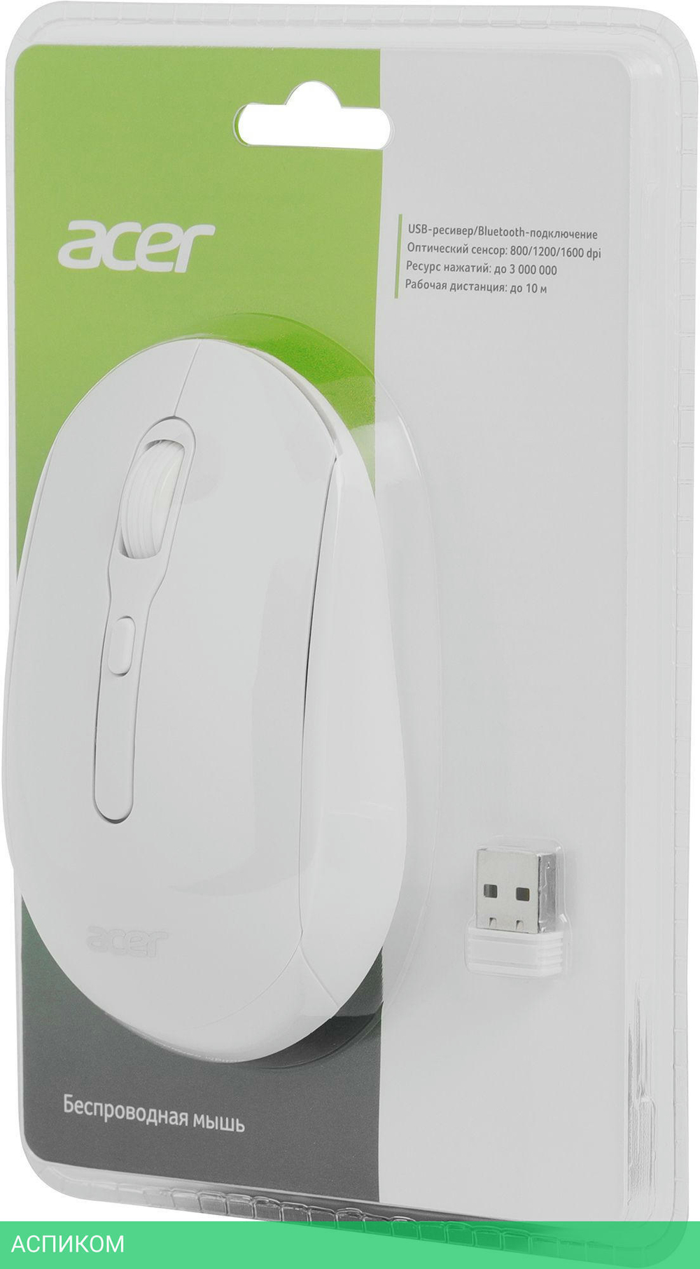 Мышь Acer OMR308 белый (ZL.MCECC.023)