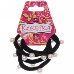 Резинки для волос 4шт «Кокетка - Royal pearls Джастина», цвет черный, d-5,5см