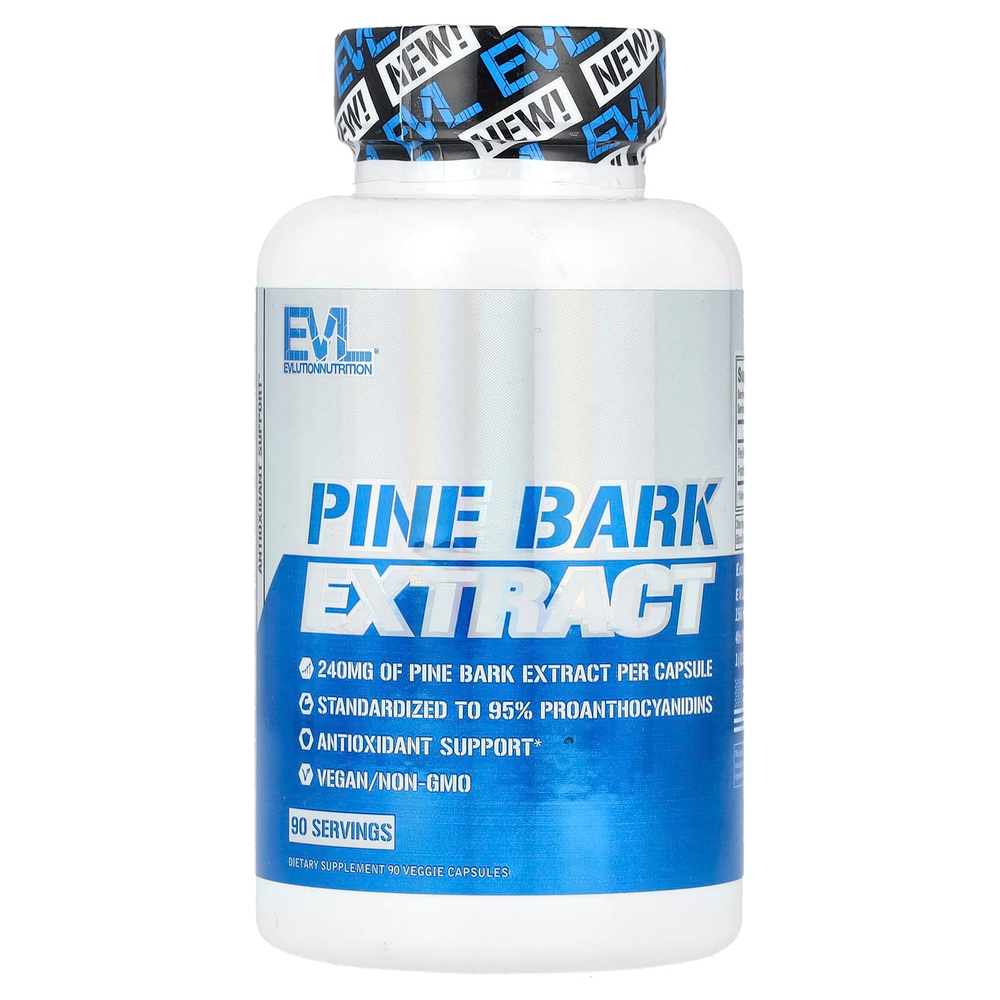 EVLution Nutrition, экстракт коры сосны, 90 вегетарианских капсул (240 мг в 1 капсуле)