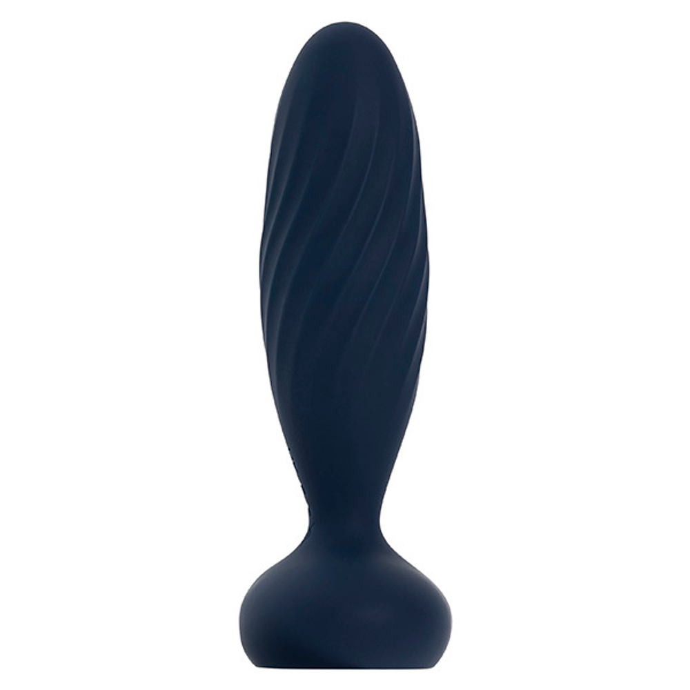 Темно-синяя анальная вибропробка 12см с поступательными движениями Svakom Jordan SA297A