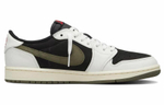 Кроссовки Travis Scott X Jordan Air Jordan 1 Low "Medium Olive" 5.0 (Женская размерная сетка)