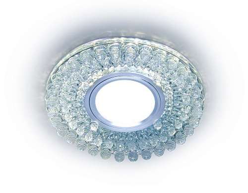 Встраиваемый точечный светильник с LED подсветкой S376 CL прозрачный GU5.3+3W(LED COLD) D120*25