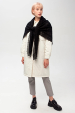 Оренбургский пуховый платок-паутинка с шелком АШ140-07 черный