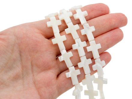 Бусина из перламутра, Крестик 15,5мм (1шт)