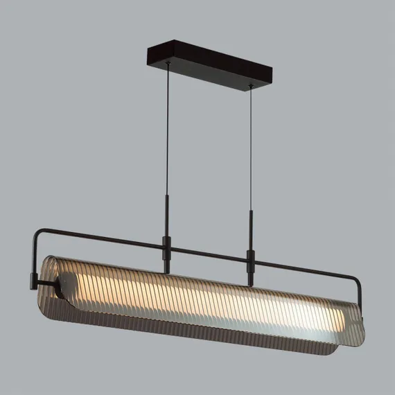 5056/35LA L-VISION ODL24 457 черный/дымчатый/металл/стекло/акрил Люстра LED 35W 3000К LINER