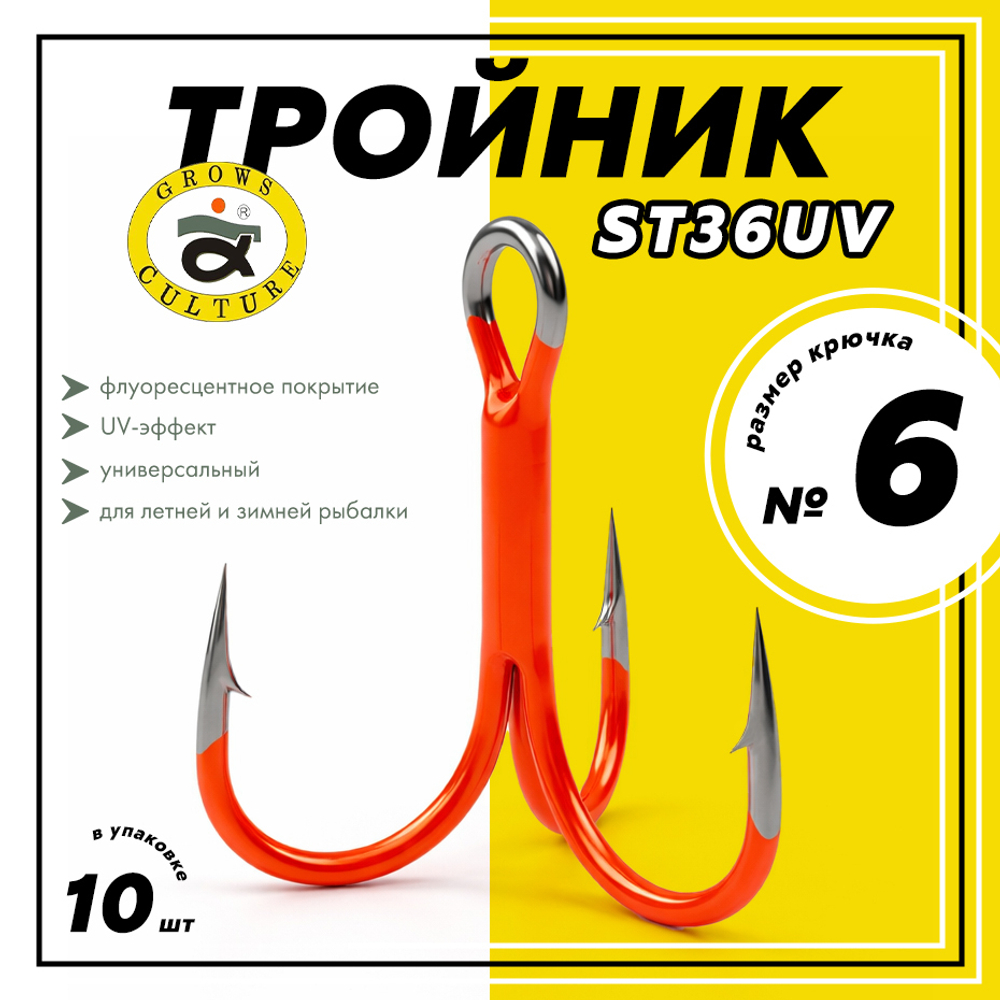 Тройник цветной Grows Culture ST36UV (10шт/уп), Красный