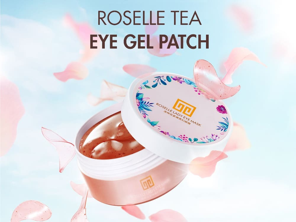 Патчи для век Dsiuan Roselle Lady Eye Mask гидрогелевые от мимических морщин с экстрактом Китайской розы 80 г / 60 шт